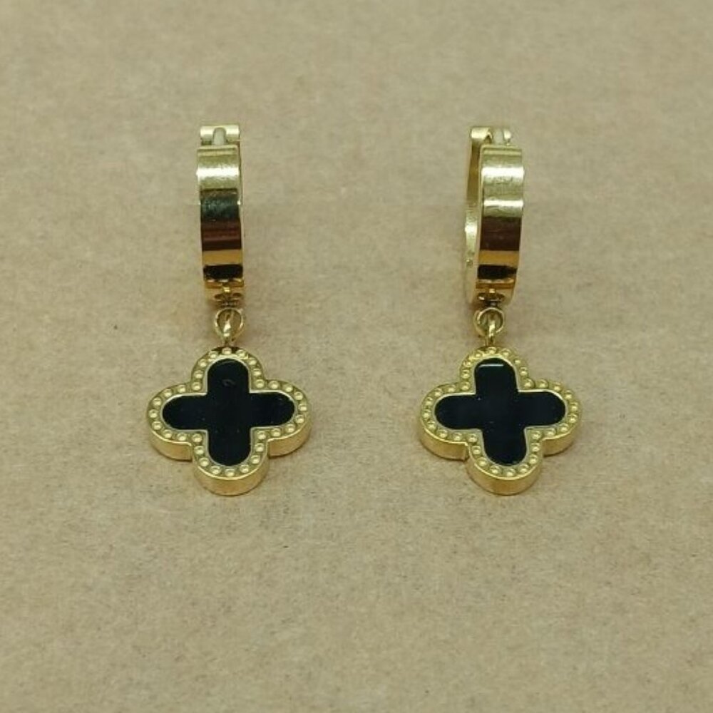 Stainless steel earrings , New with tags , color gold and black